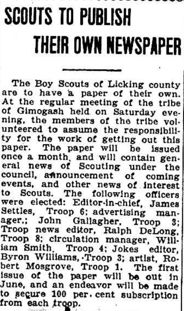 Gimogash scouts publish newspaper